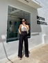 Women High Quality High Waisted Straight Cut Trousers